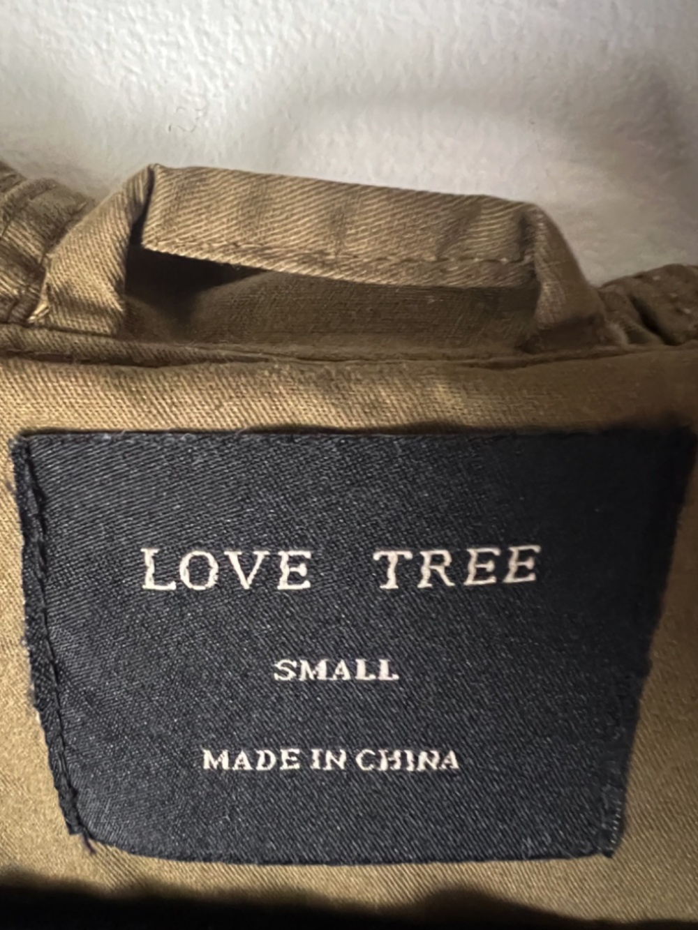 Love Tree Olive Green Utility Anorak Field Jacket Hooded Cargo Military Small - Picture 9 of 12